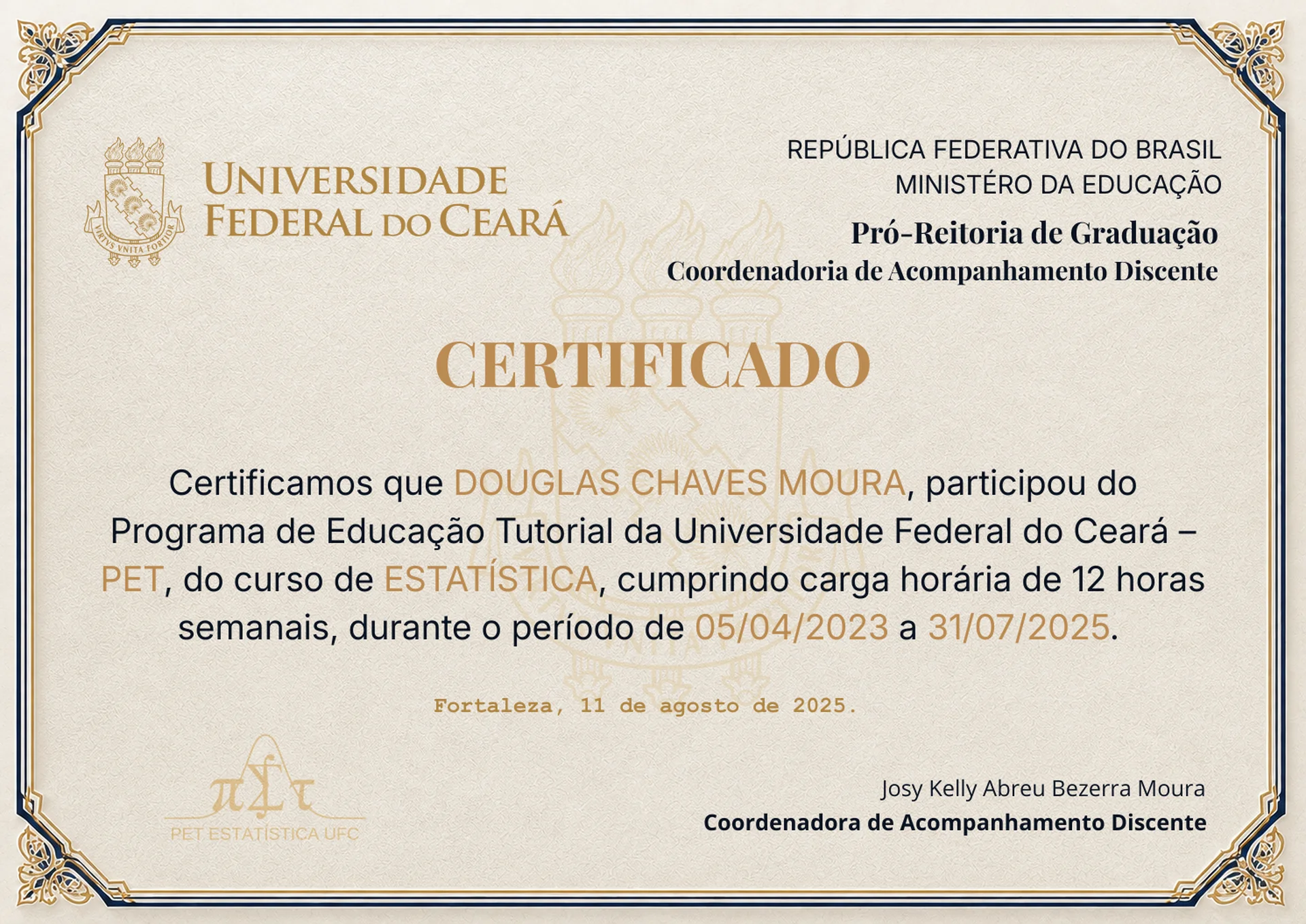Certificado PET